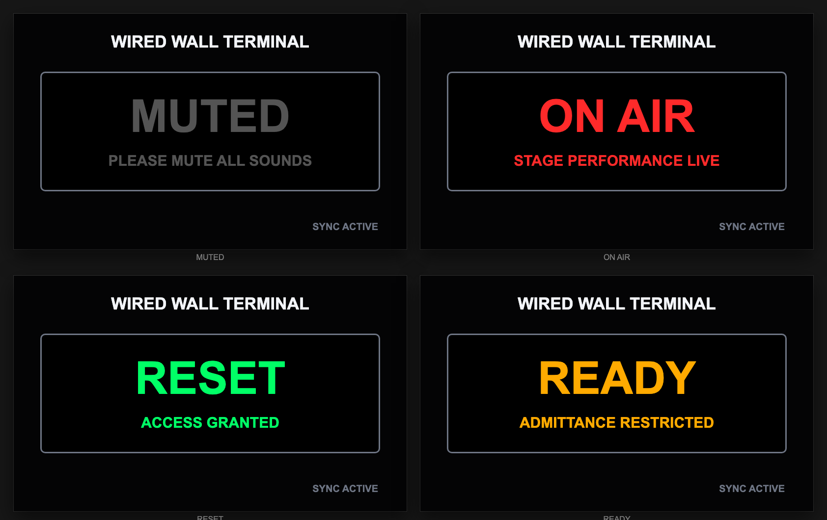 Seven-inch wired Cue Light display