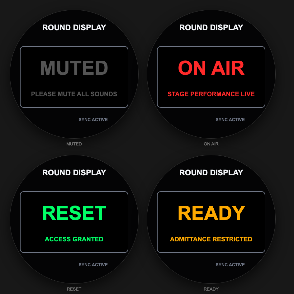 Round ESP32-S3 Cue Light terminal